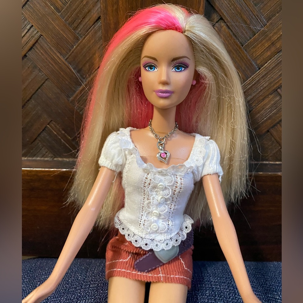 Vintage Mattel ( Indonesia) Barbie Doll with Blonde/ hot Pink Hair